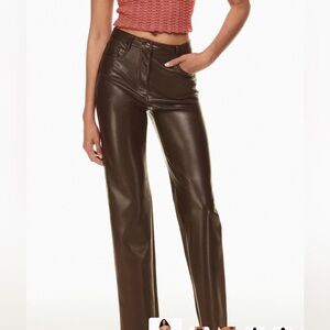 Wilfred brown vegan leather pants size 10